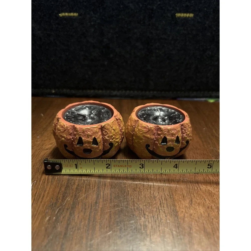 Lot Of 7 Pumpkin Miniature Decor Halloween Tealight Candles‎ Jack O Lanterns
